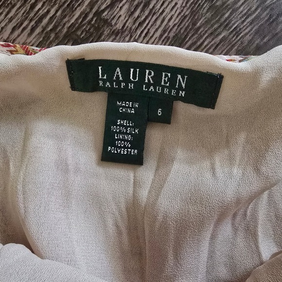 LAUREN RALPH LAUREN Paisley Skirt Womens 6 Multicolor Excellent Silk Midi Boho - Picture 2 of 6